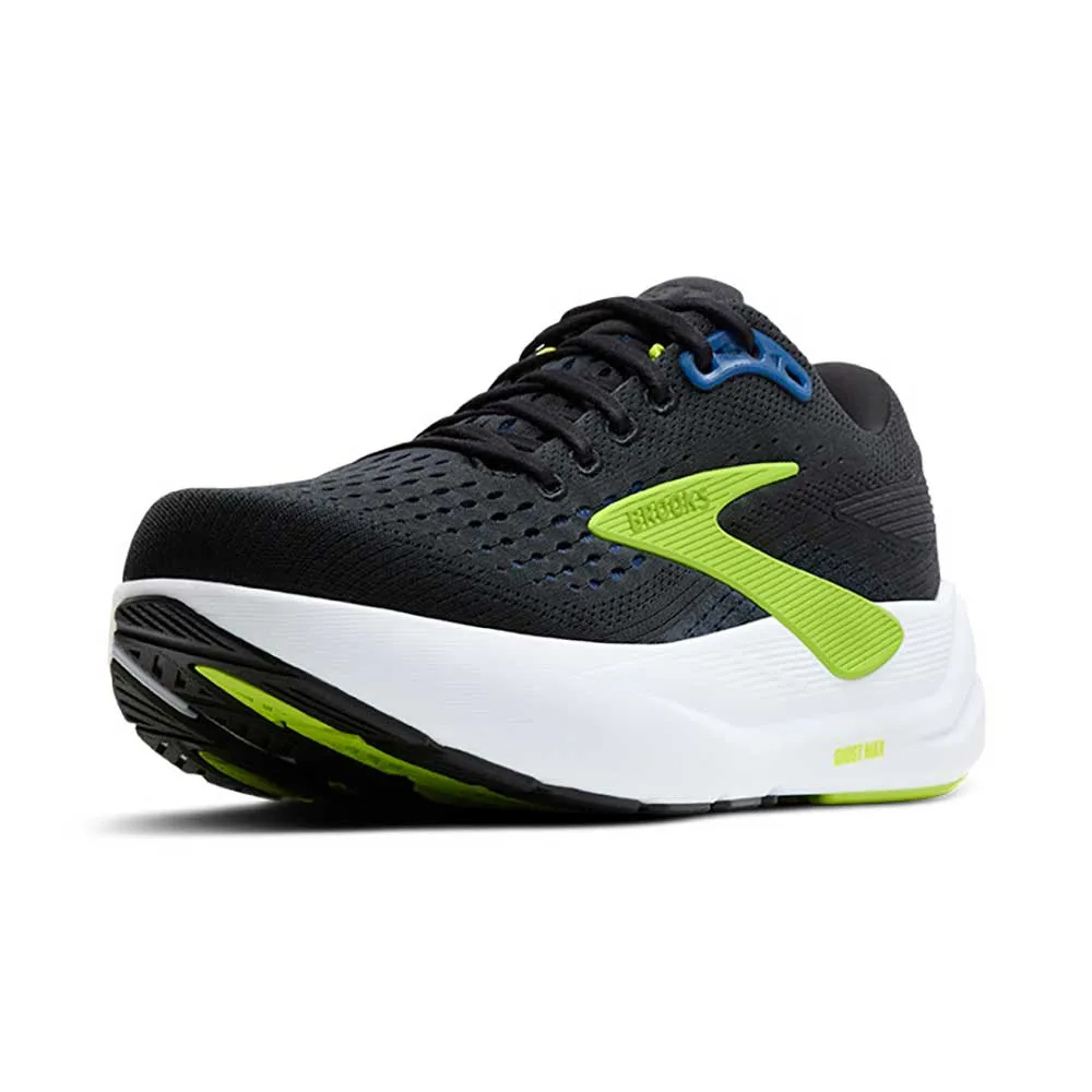 Men's Ghost Max 3 Running Shoe - Black/Navy/Acid Lime - Regular (D) billiards shoes