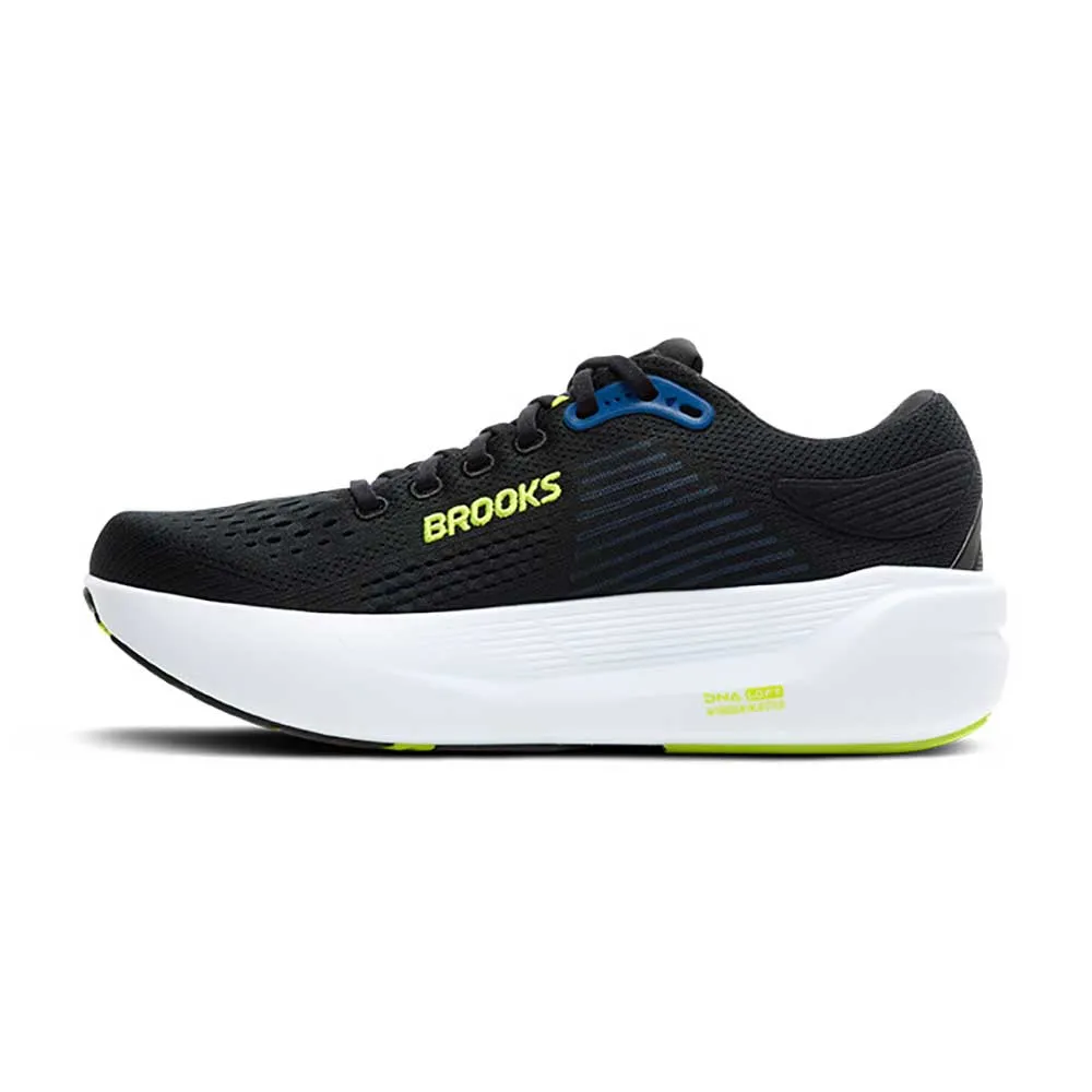 foldable shoes lower - back support Men's Ghost Max 3 Running Shoe - Black/Navy/Acid Lime - Regular (D)