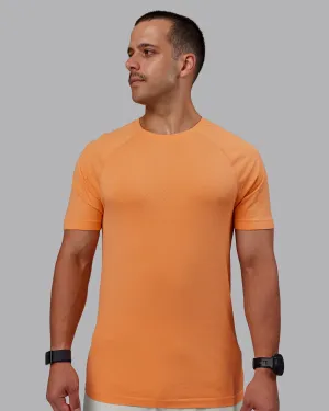 Curved Hem AeroFLX  Seamless Tee - Cantaloupe/Cantaloupe Marl