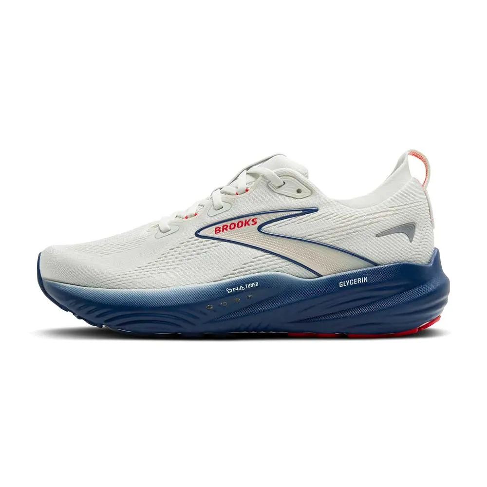 Speed Move Soft ankle padding Men's Glycerin 22 Running Shoe - Gray/Navy Peony/Fiery Red - Regular (D)