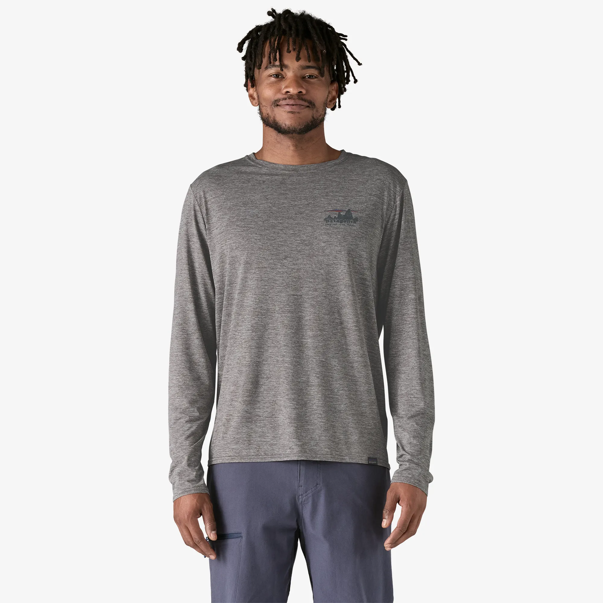 breathable materials TemperatureRegulatingLining Men's Long-Sleeved Capilene? Cool Daily Graphic Shirt