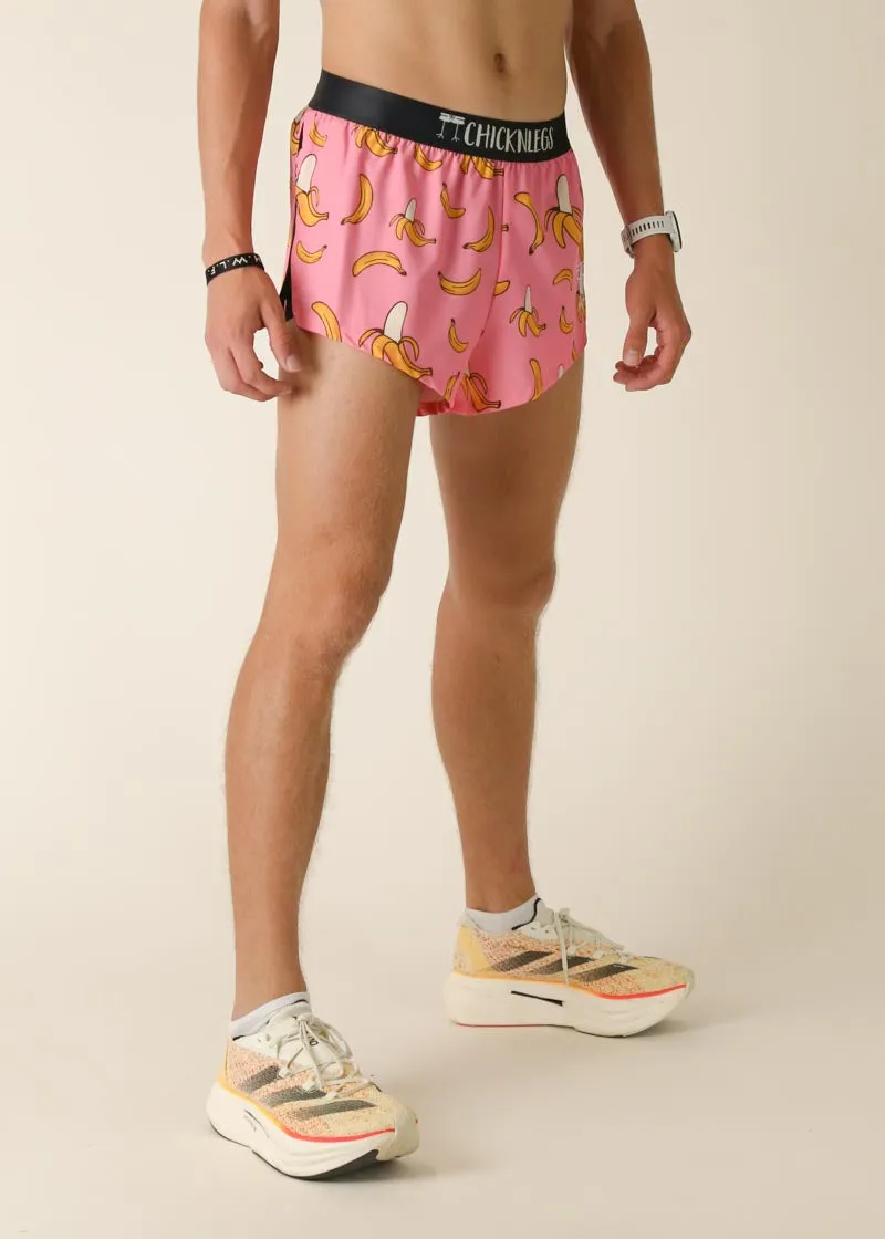 Men's Pink Bananas 2" Split Shorts Breezy Layer