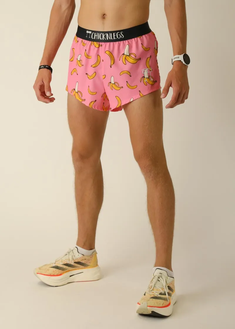 Men's Pink Bananas 2" Split Shorts Static Free Finish Formal Wear