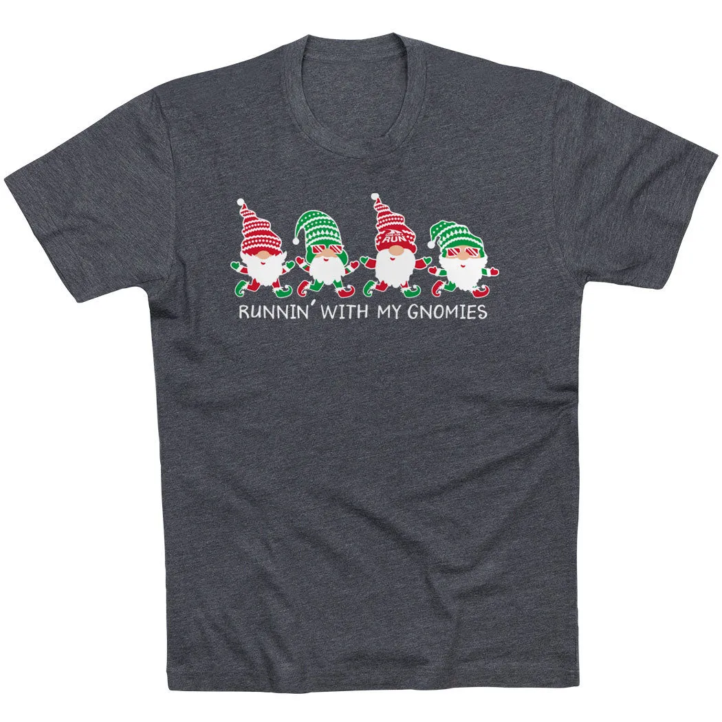 Running Short Sleeve T-Shirt - Runnin' With My Gnomies?? - Christmas Casual Day Wear