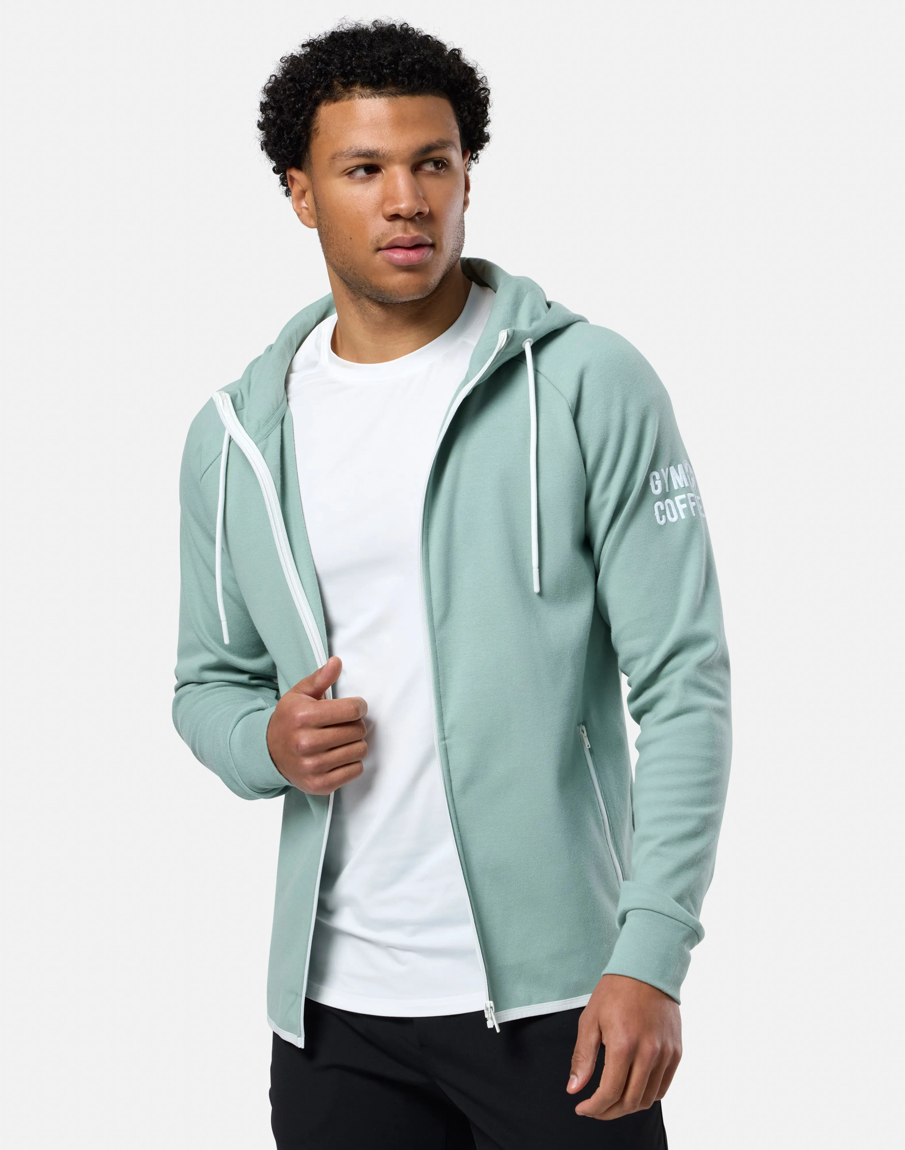 Mold Resistant Coating Gym   Coffee Chill Full Zip (Mens) - Summer Green