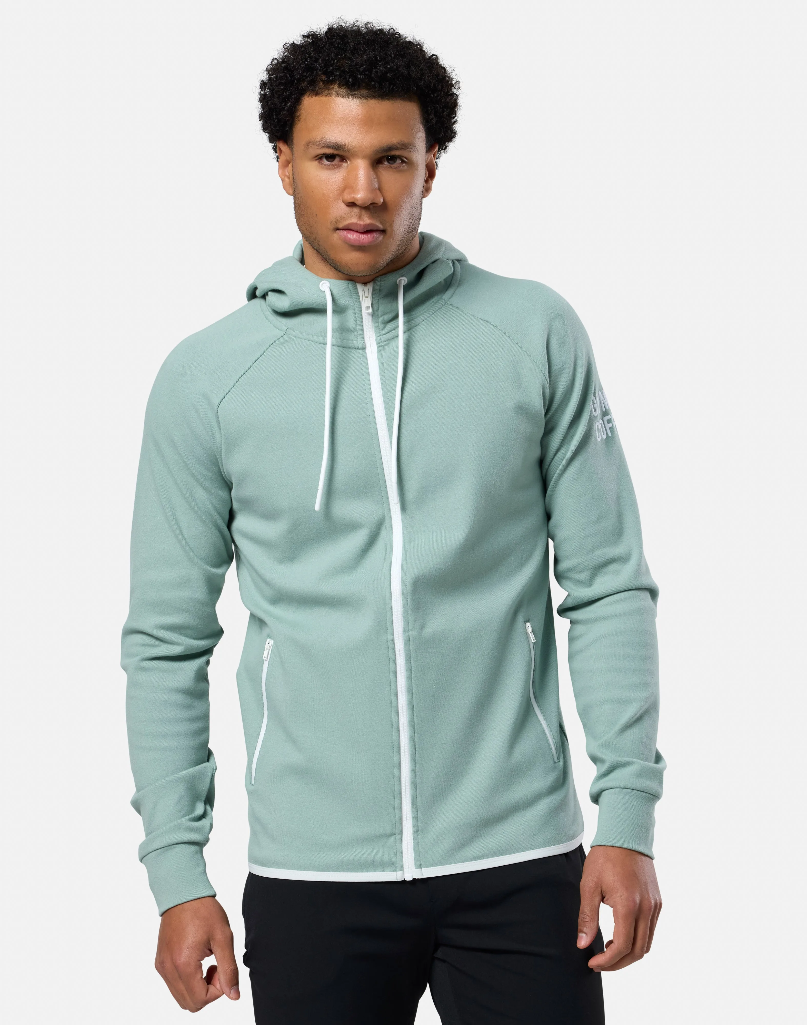 Concentration Gym   Coffee Chill Full Zip (Mens) - Summer Green