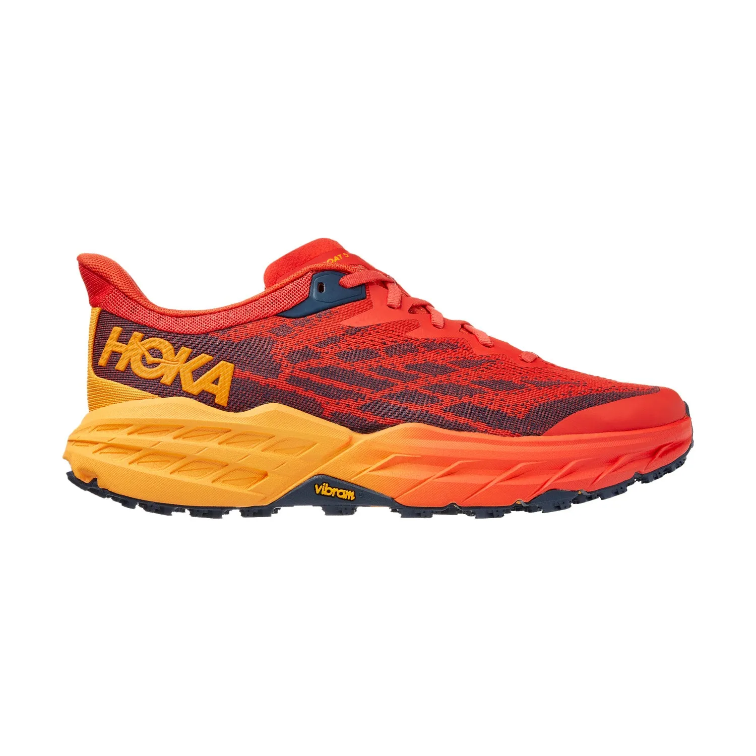 Hoka Men's Speedgoat 5 (Fiesta/Radiant Yellow) lightweight trail sneakers Anti Fatigue Footbed