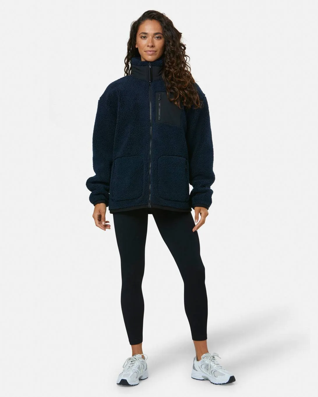 Idolize Empower Gym Coffee Industry Fleece Jacket (Unisex) - Navy