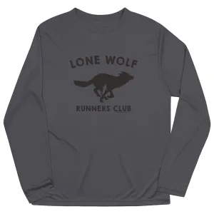 Men's Running Long Sleeve Performance Tee - Lone Wolf Runners Club SkinFriendlyFibers shopping