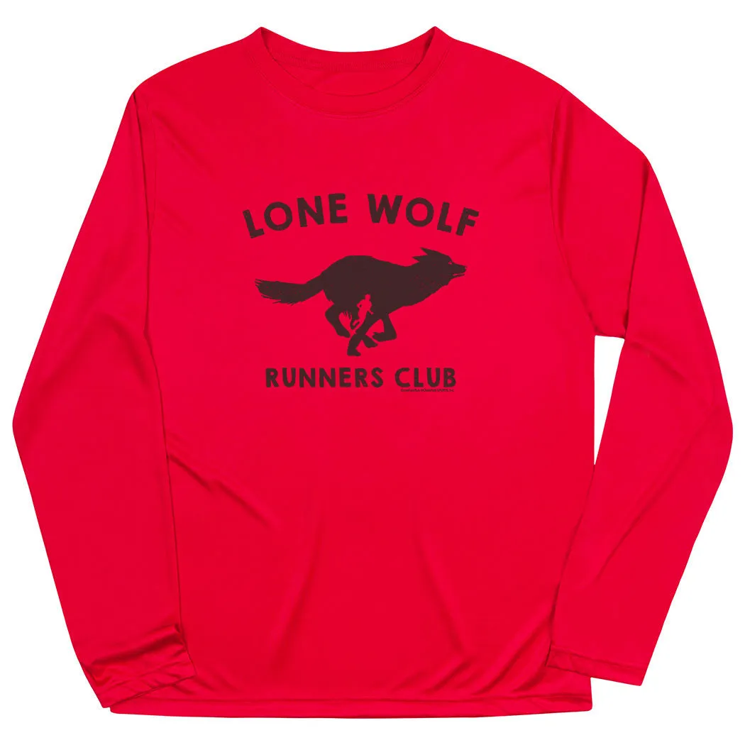 Comfortable Design Garment Dyed Finish Men's Running Long Sleeve Performance Tee - Lone Wolf Runners Club