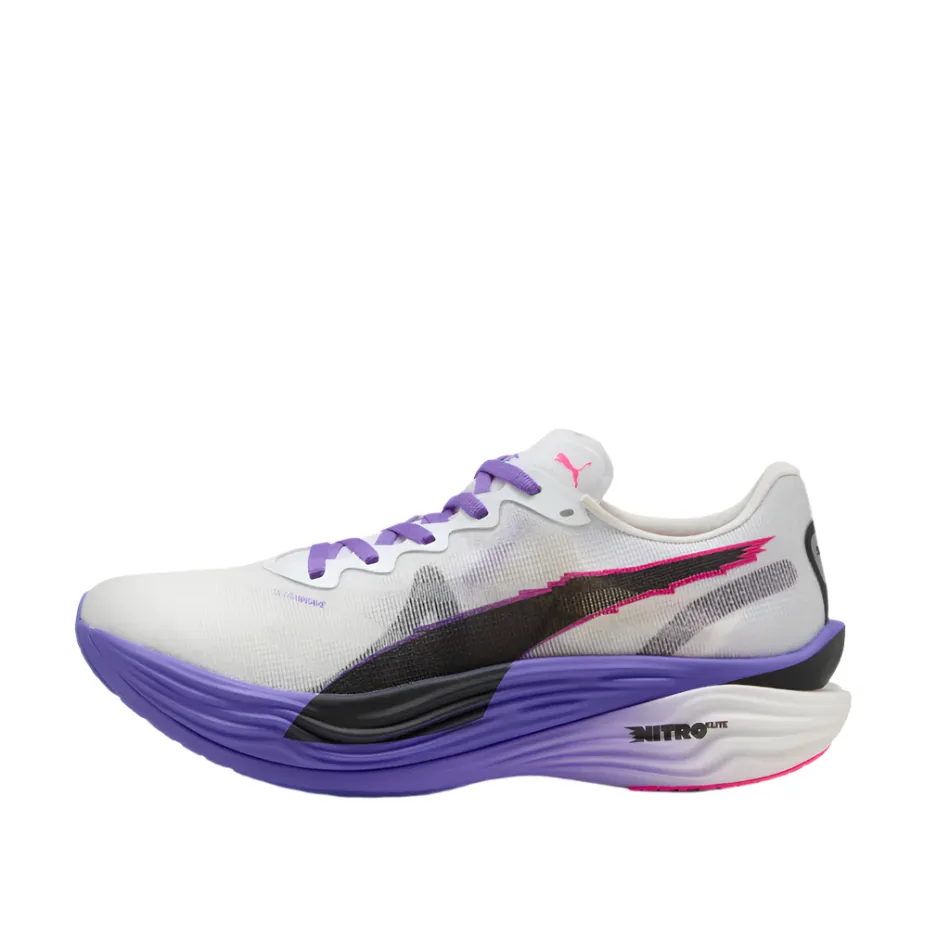 PUMA Men's Deviate NITRO Elite 3 DIGITOKYO Running Shoes in PUMA White/Dark Amethyst AW25 Comfort Elasticity