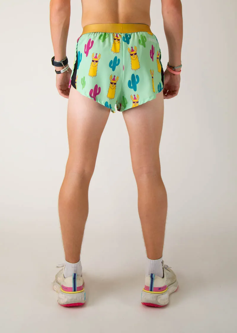 Men's Green Llamas 2" Split Shorts budget-friendly