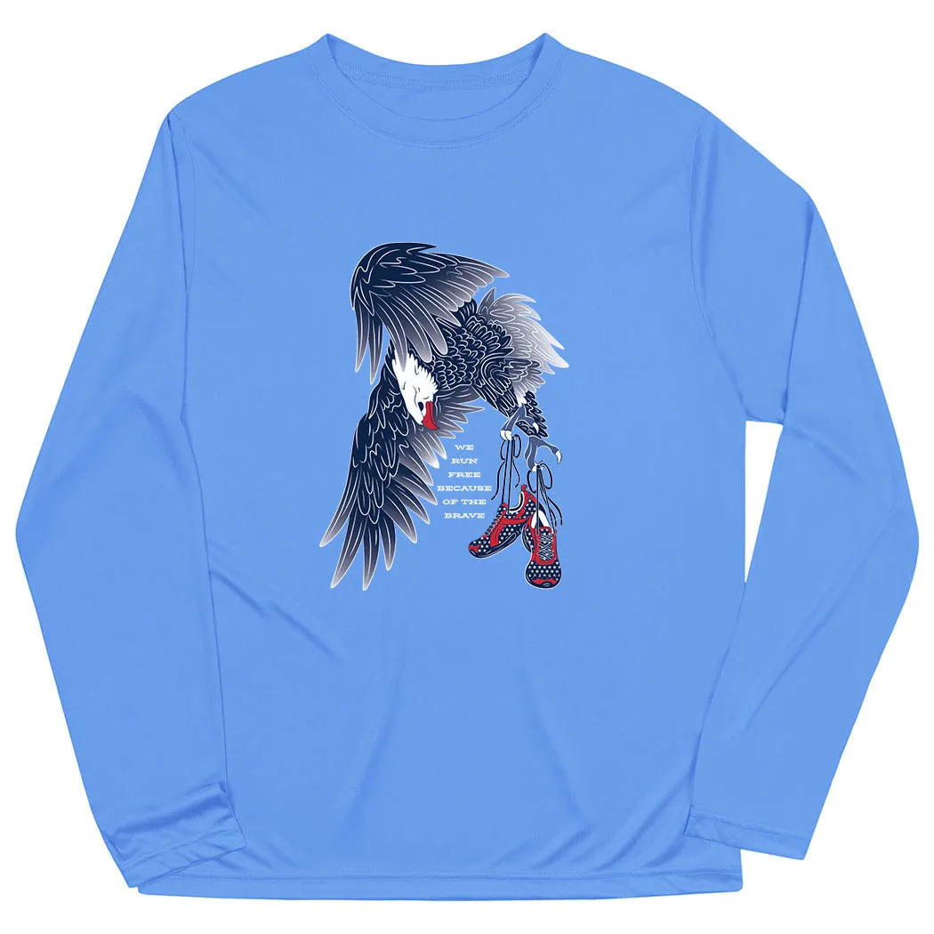 Modern Layering Lightweight Design Men's Running Long Sleeve Performance Tee - Because of The Brave