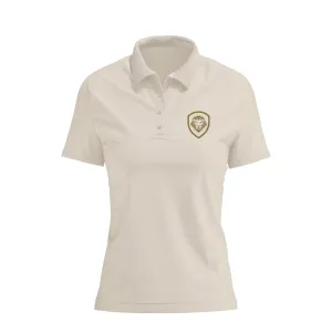 Breathable and Comfortable Women's Lion Shield Coconut Cream Performance Short Sleeve Polo