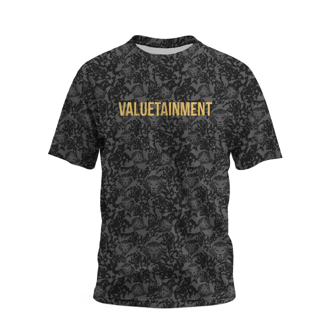 Smart Casual Lion Shield Charcoal Grey Performance Short Sleeve T-Shirt