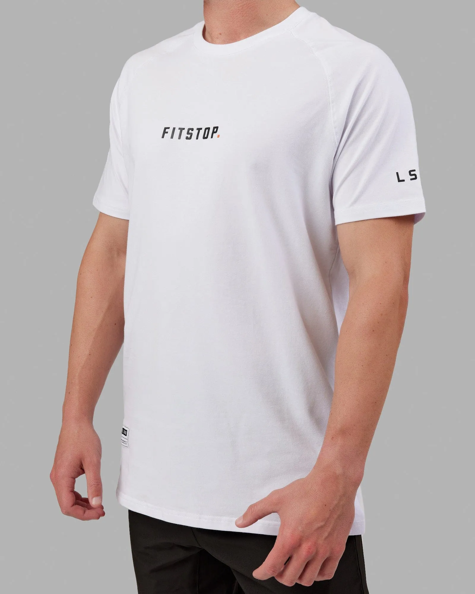 Fitstop Fast FLXCotton Tee - White-Black Heat Transfer Printing