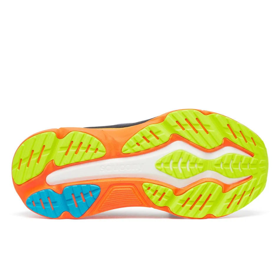 all - terrain - feature shoes running in a stadium Saucony Men's Hurricane 25 Running Shoes in Shadow/Vizi - Online Exclusive