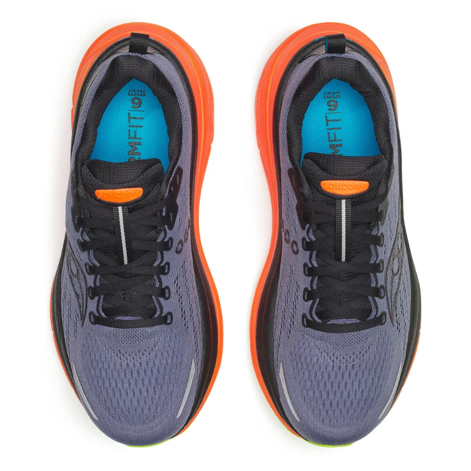 Saucony Men's Hurricane 25 Running Shoes in Shadow/Vizi - Online Exclusive marathoners' shoes toe - box - roomy - design - spaciousness shoes