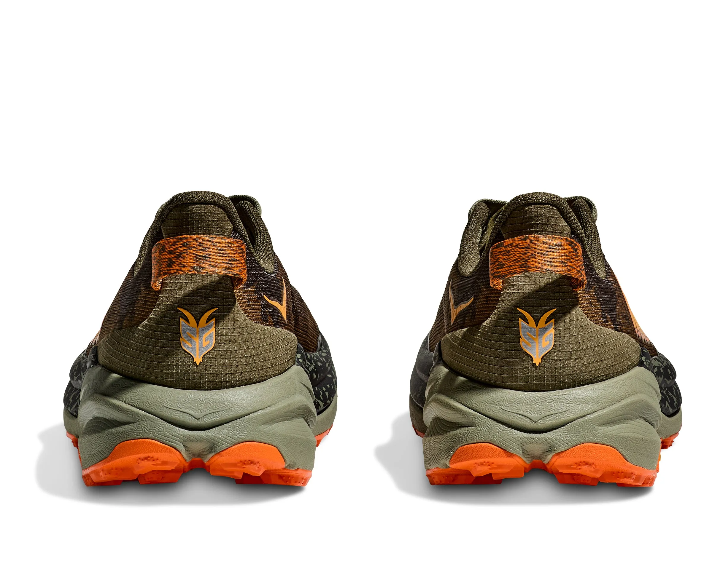 Non Slip Tread Pattern Abrasion Resistant Guards Hoka Men's Speedgoat 6 Wide Fit Trail Running Shoes Antique Olive / Squash