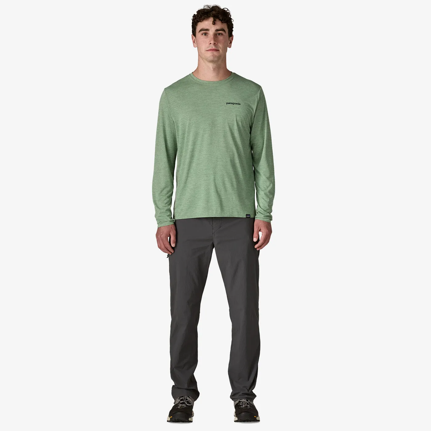 Men's Long-Sleeved Capilene? Cool Daily Graphic Shirt - Waters Minimal Design Antibacterial lining