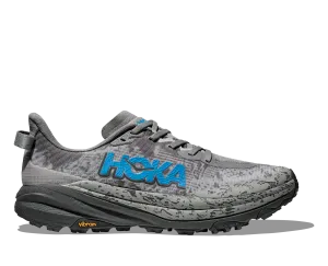 mountain running shoes Snag Free Lace Loops Men's Speedgoat 6 (GCG - Galactic Grey/Hoka Blue)