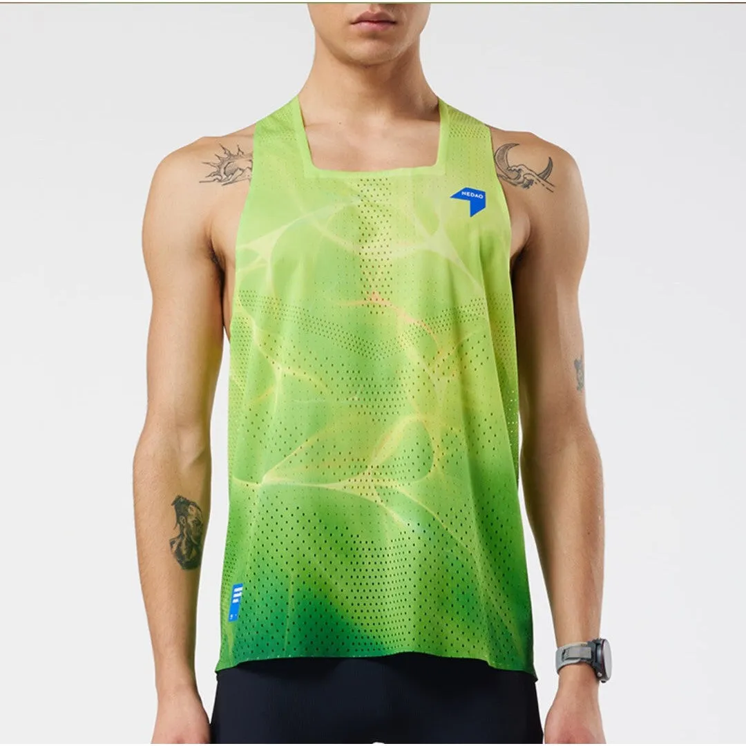 WrinkleResistant Finish Holiday Ease Nedao Men's QiFlow Racing Singlet - One Cut (Special Print Edition)