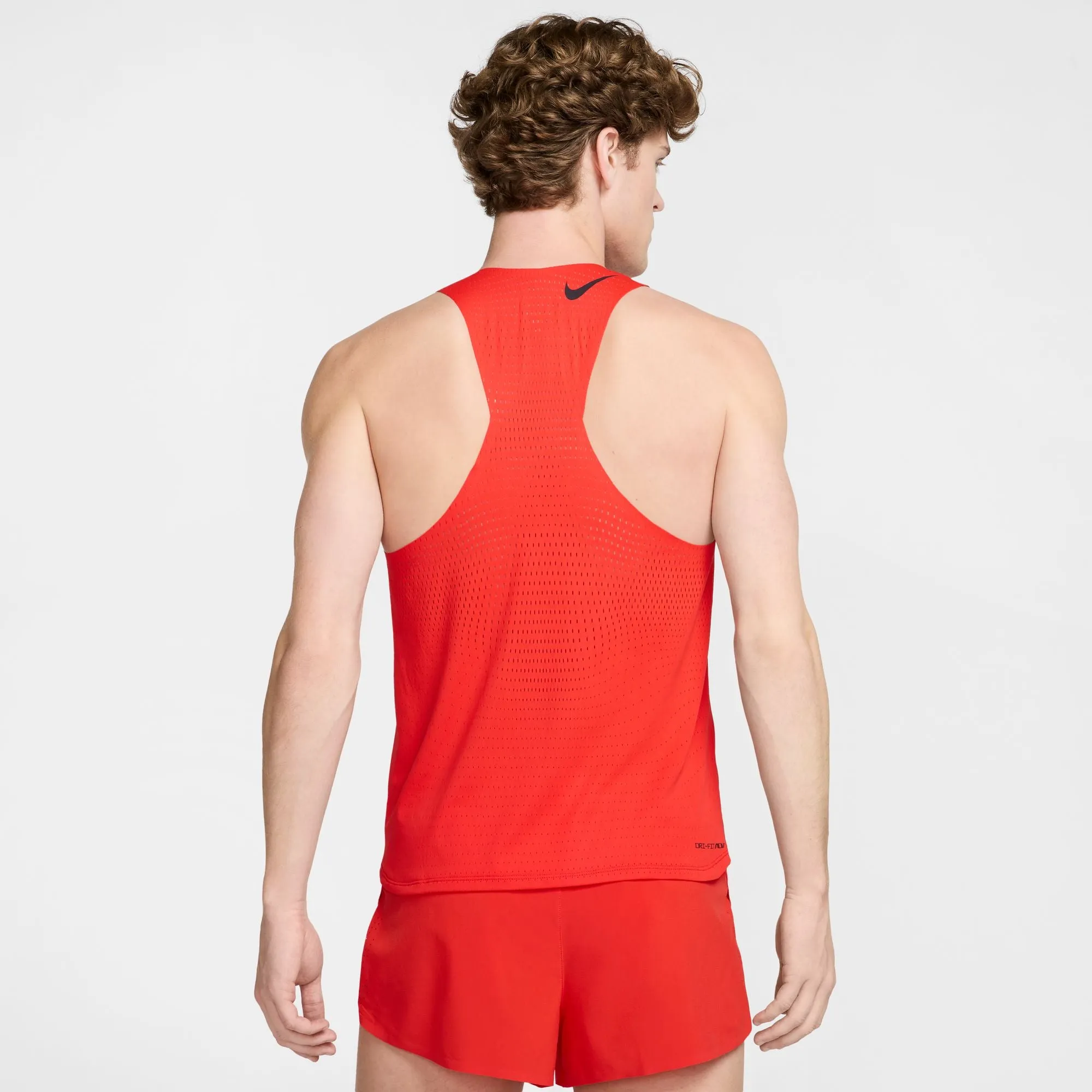 Men's Dri-FIT AeroSwift ADV Running Vest Light Crimson / Black Non Restrictive Cut desert