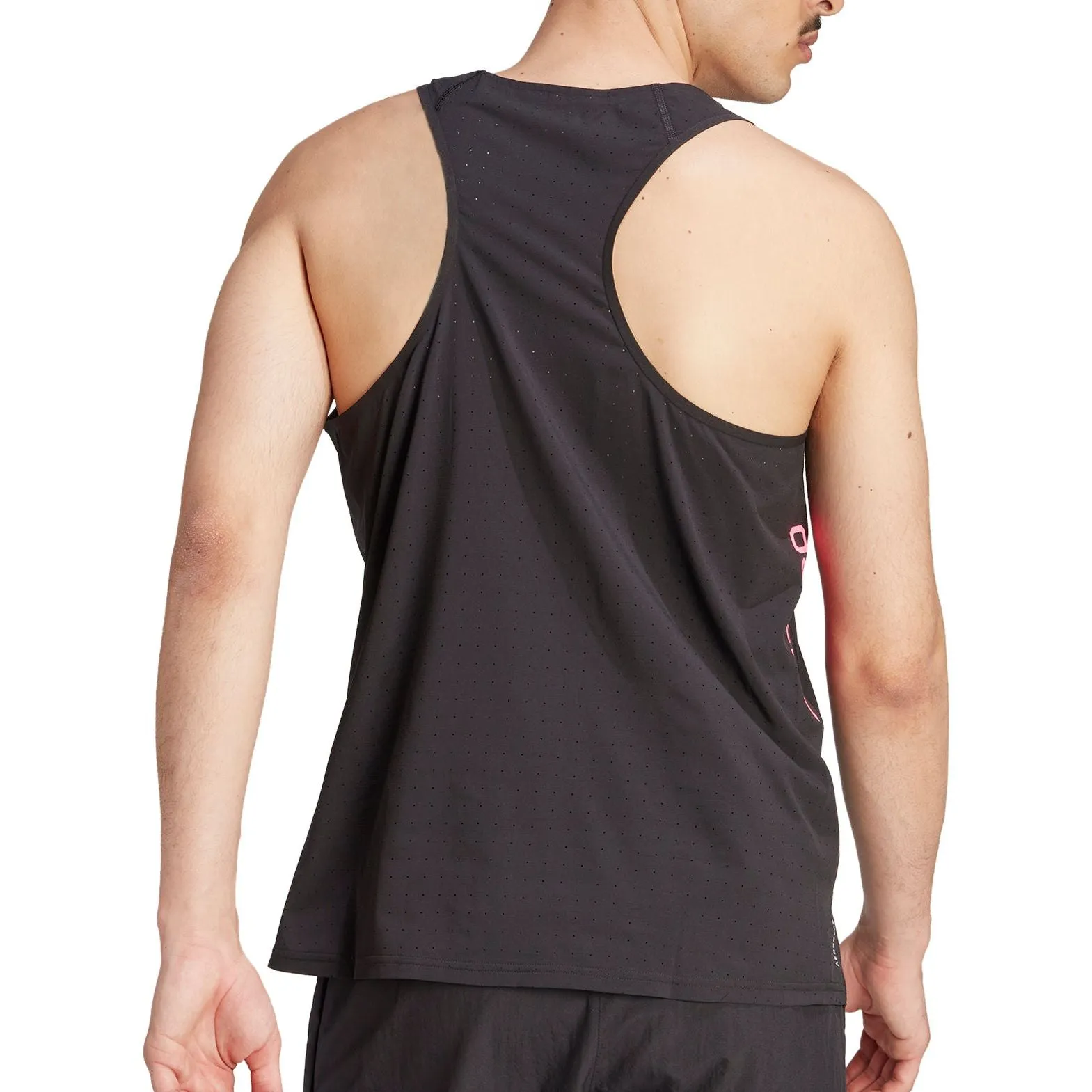 adidas Adizero Mens Running Vest - Black Stability - optimized Durable Double Stitched Seams
