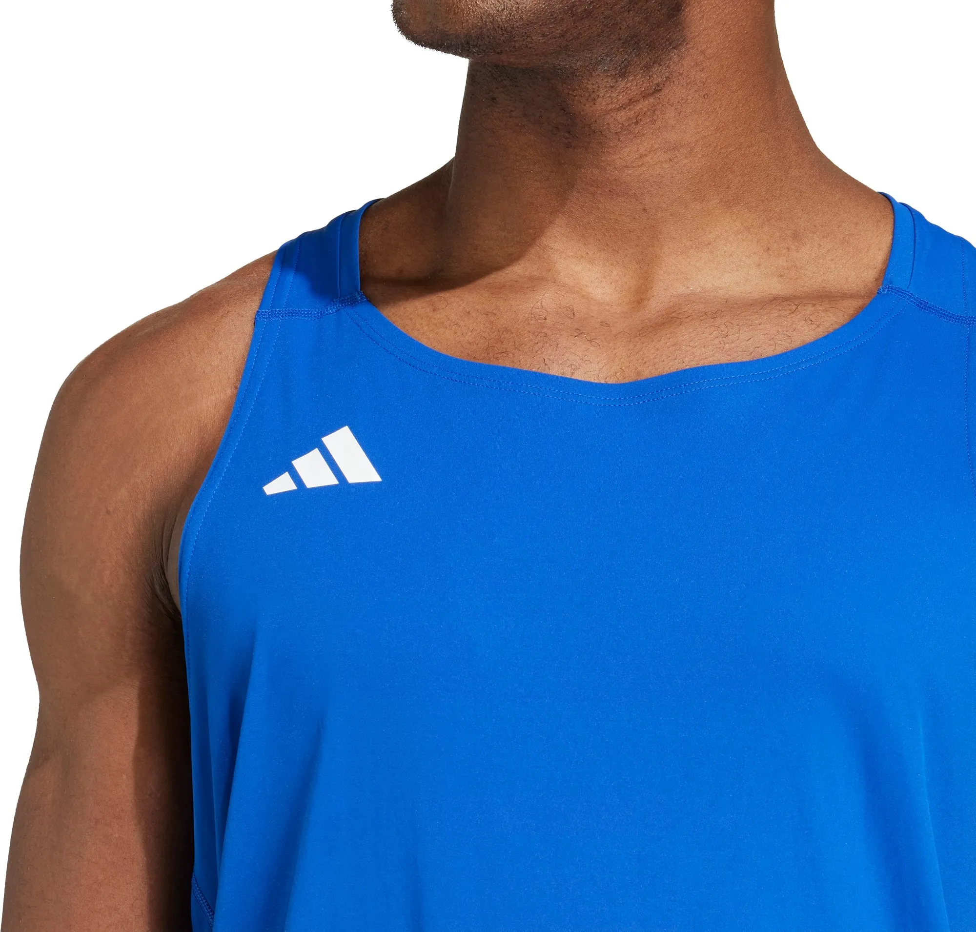 adidas Adizero Essentials Mens Running Vest - Blue low pressure situation Y Back