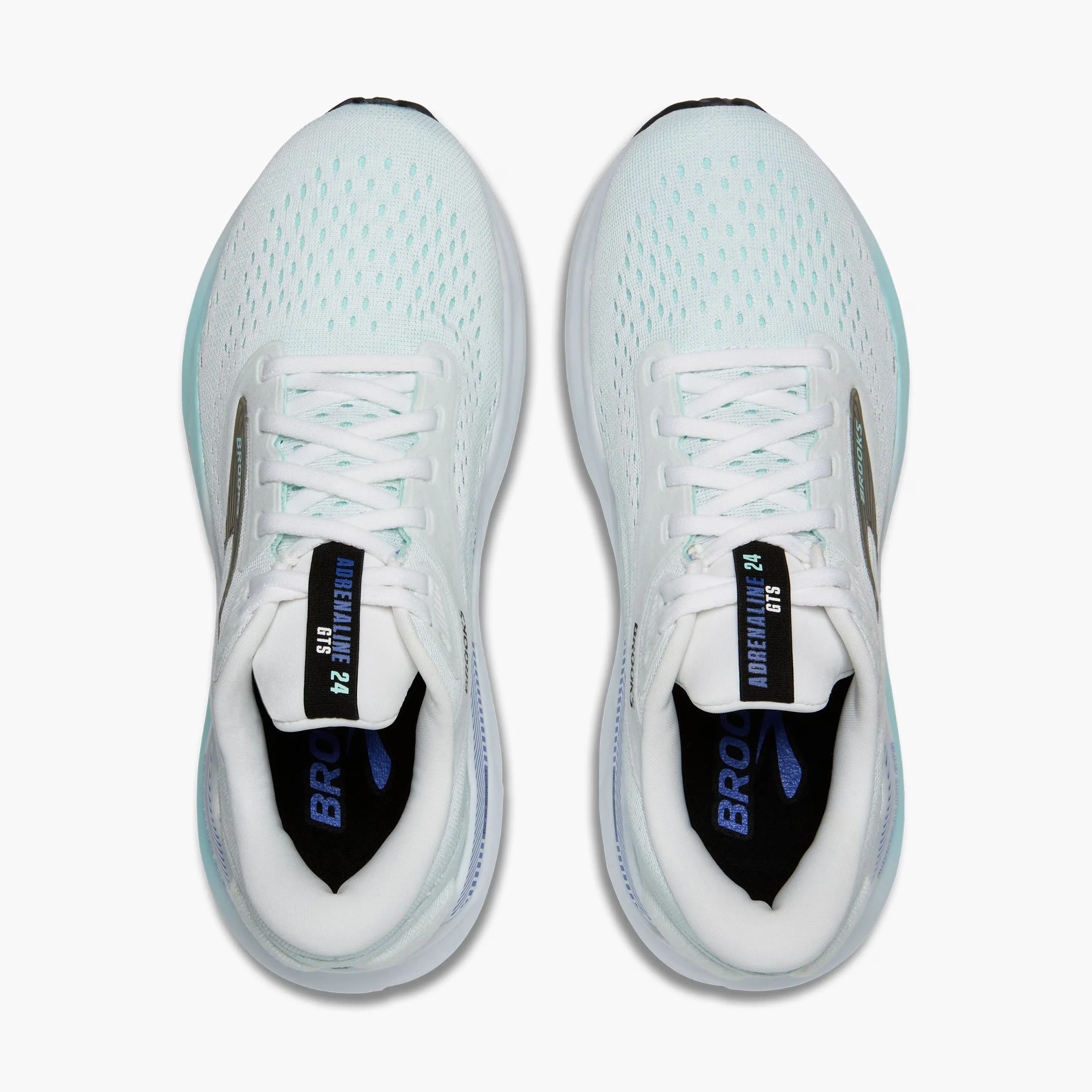 Brooks Women's Adrenaline GTS 24 Running Shoes White / Limpet Shell / Amparo Shock dispersion eco - friendly running shoes