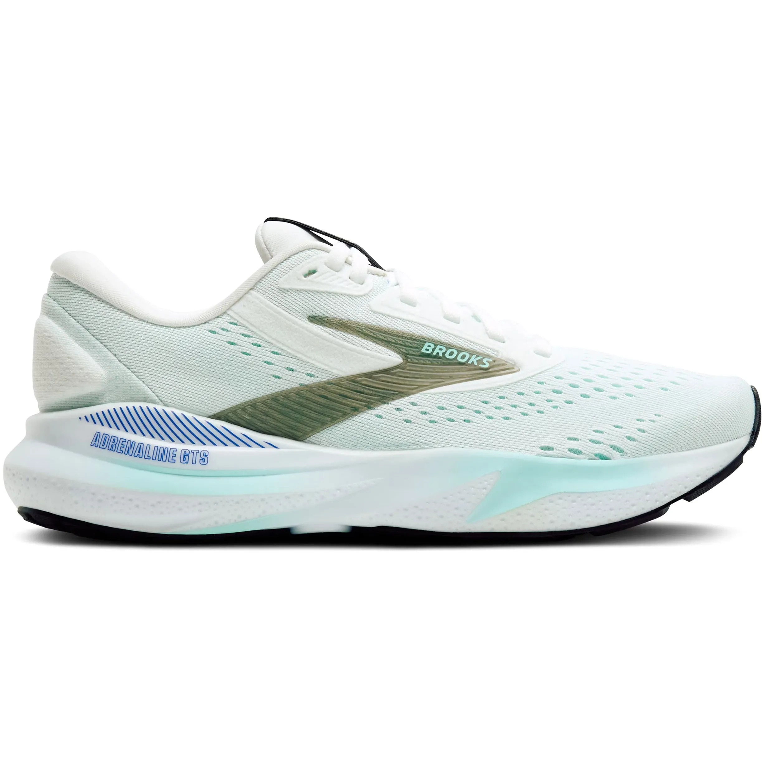 Smooth Transition Breathable EVA Foam Brooks Women's Adrenaline GTS 24 Running Shoes White / Limpet Shell / Amparo