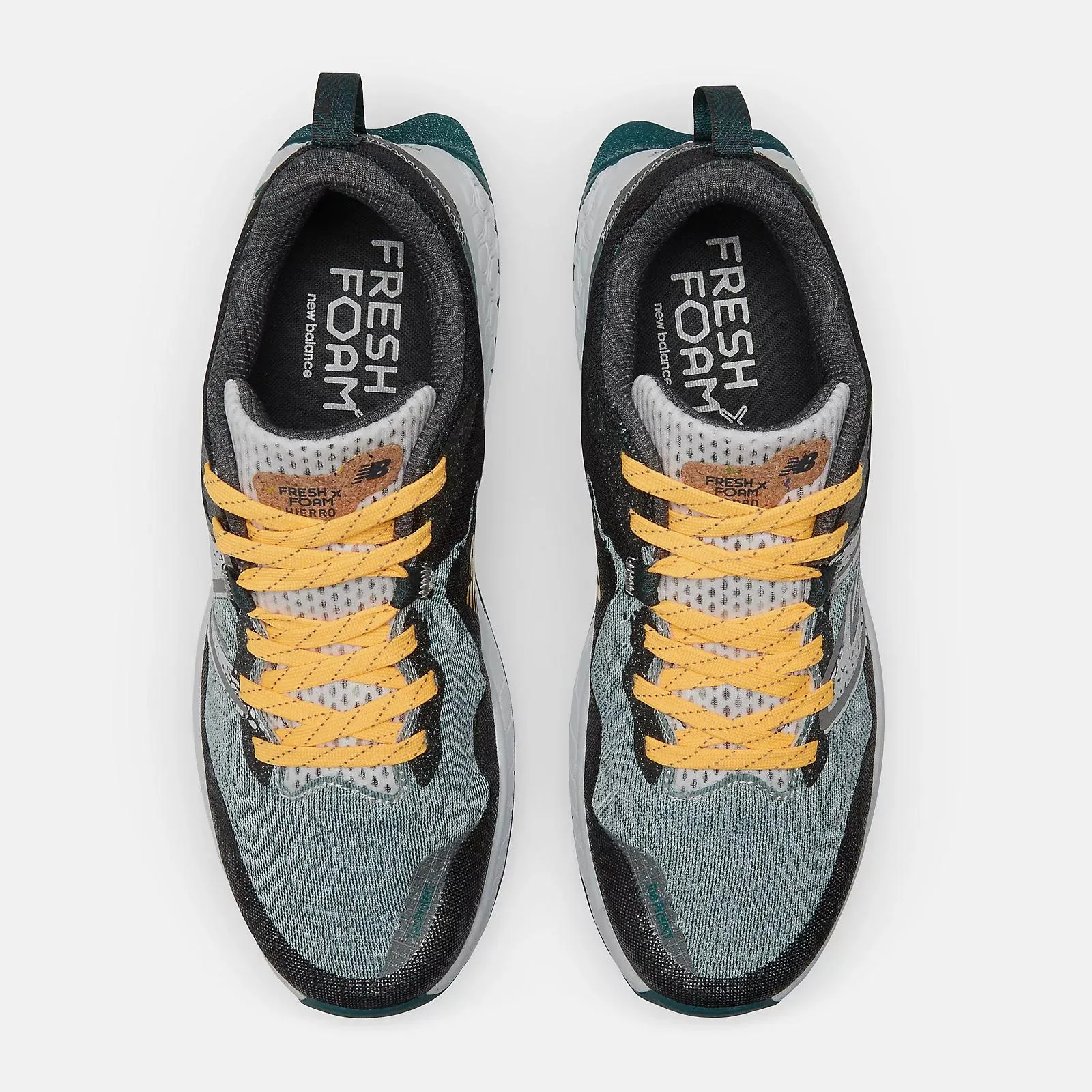 snow trail running shoes stability trail sneakers New Balance Men's Fresh Foam X Hierro v7 (Concrete/Teal)