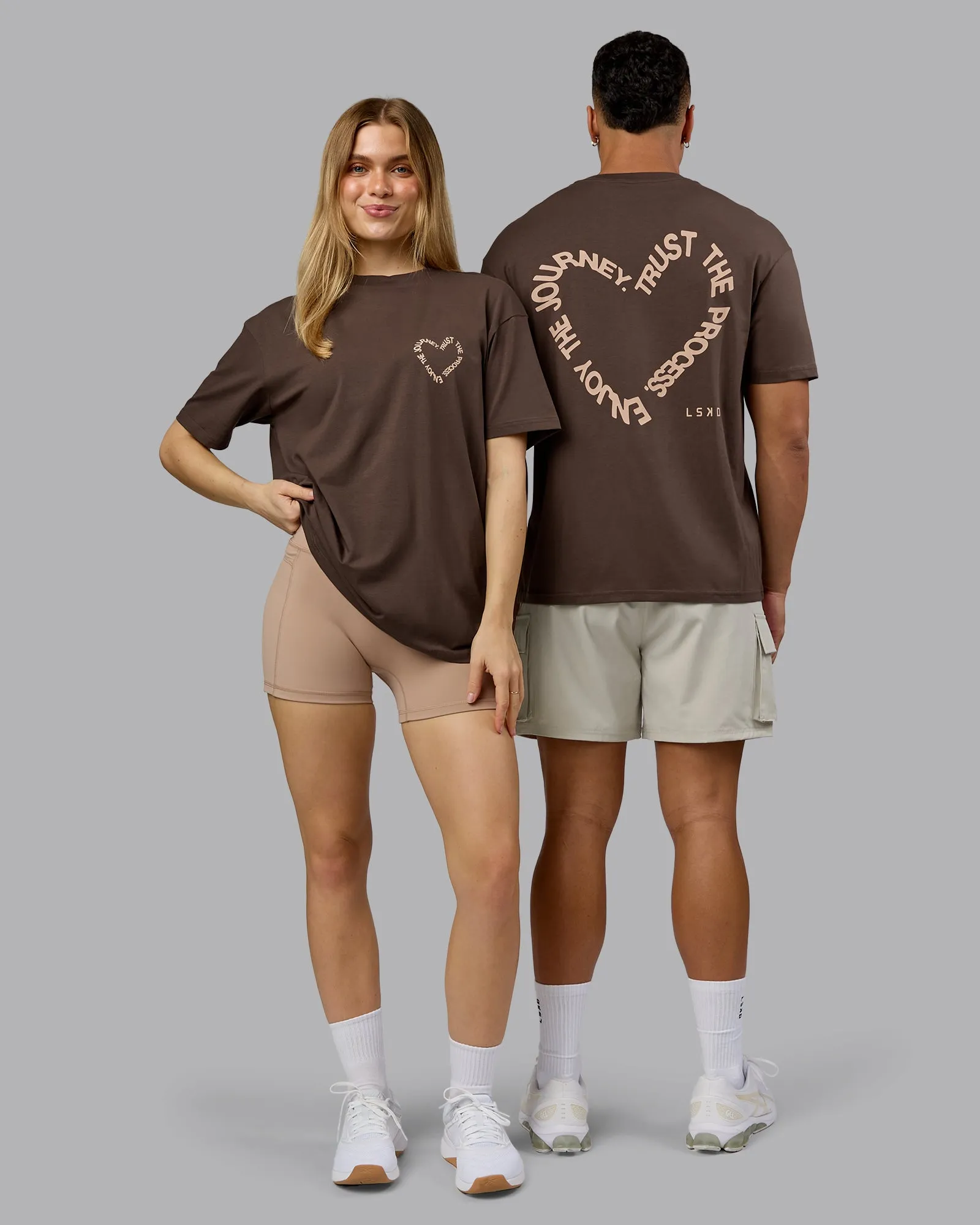 Love The Process FLXCotton Oversize Tee - Chocolate Martini-Warm Smoke Light Flex