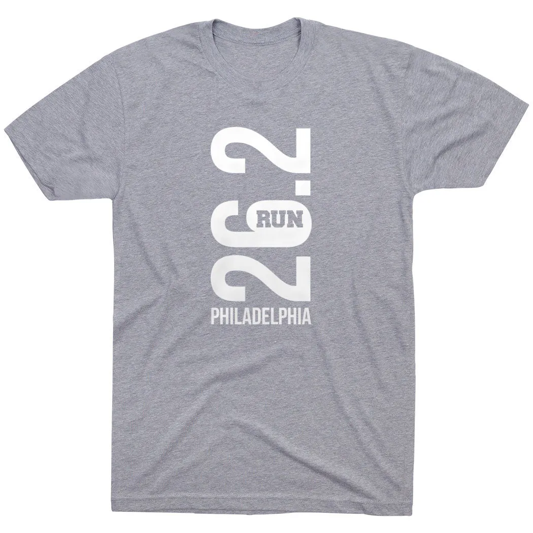 Breathable Performance Weekend Essential Running Short Sleeve T-Shirt - Philadelphia 26.2 Vertical