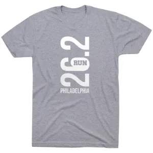 Breathable Performance Weekend Essential Running Short Sleeve T-Shirt - Philadelphia 26.2 Vertical