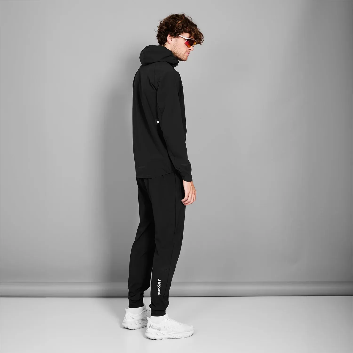 Slim Fit Cut Anti Static Lining SAYSKY Men's Clean Pace Hooded Jacket Black