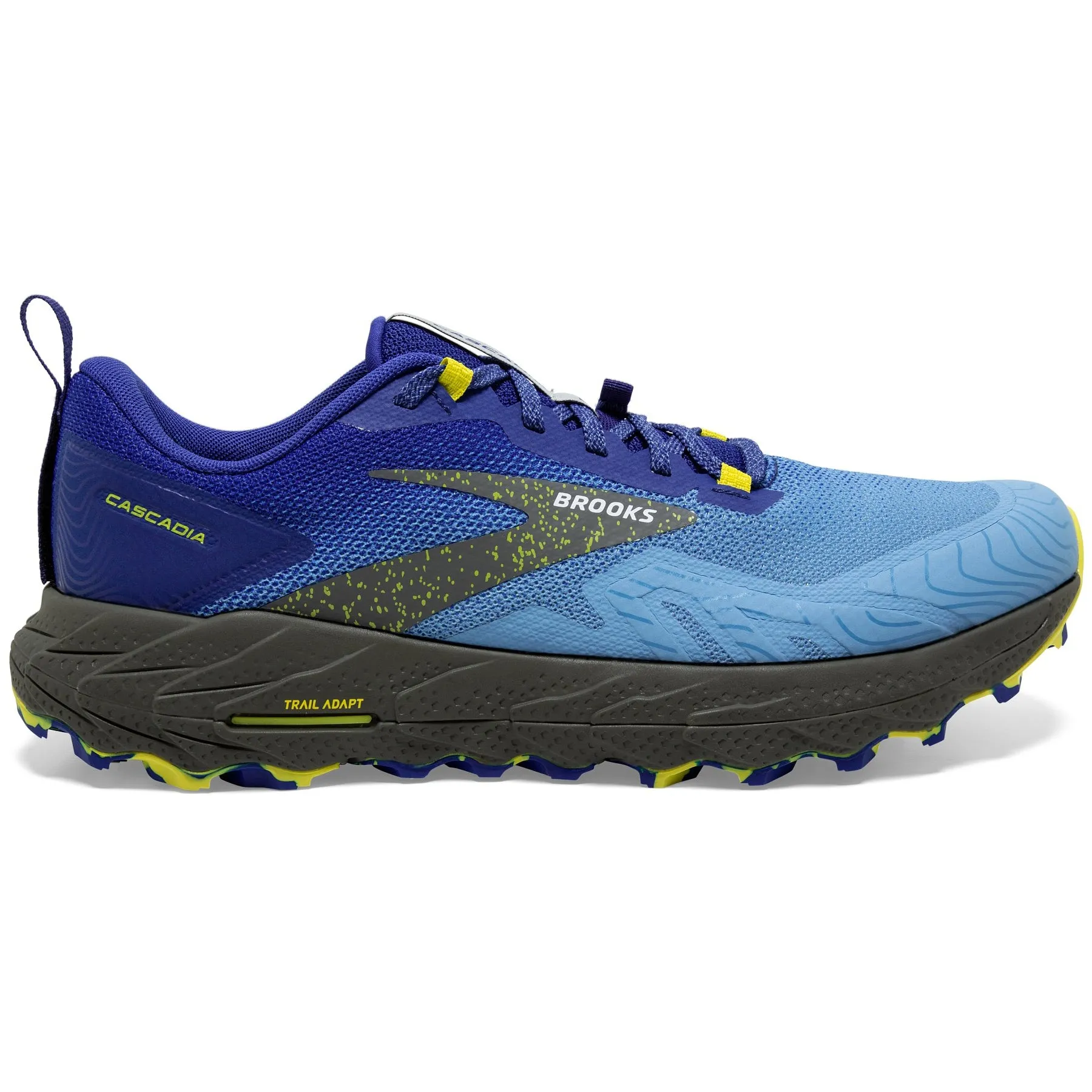 Brooks Men's Cascadia 17 Trail Running Shoes Blue / Surf the Web / Sulphur desert running sneakers Compression Molded