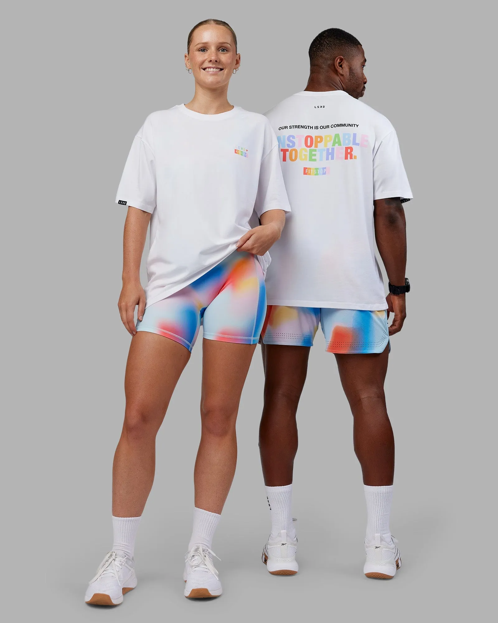 Fitstop Unstoppable Together FLXCotton Oversize Tee - White Comfy and Versatile