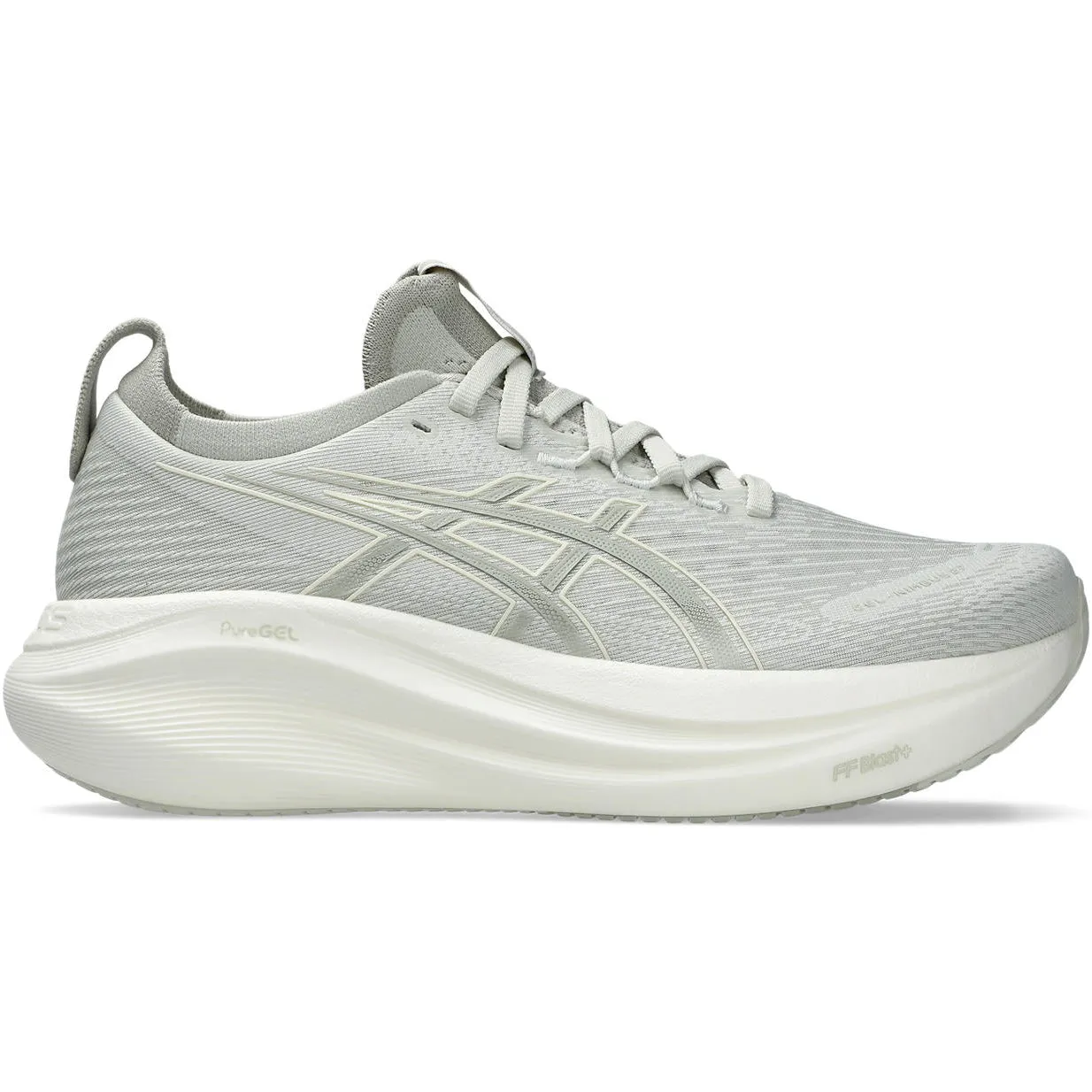 Women's Gel-Nimbus 27 Running Shoes Lake Grey / White Sage All Weather Performance fartlek runs