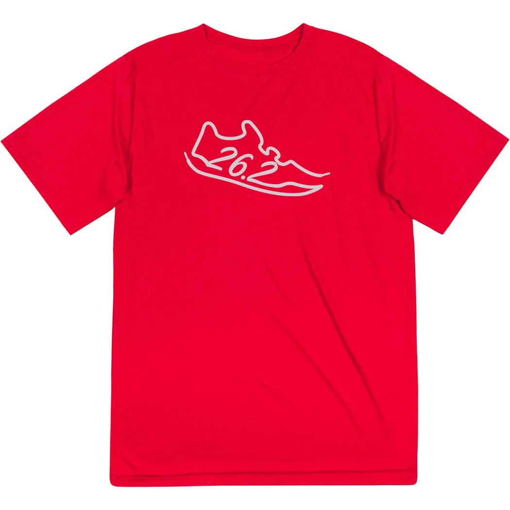 Men's Running Short Sleeve Performance Tee - 26.2 Run Shoe Eco Friendly Dyes UV protected