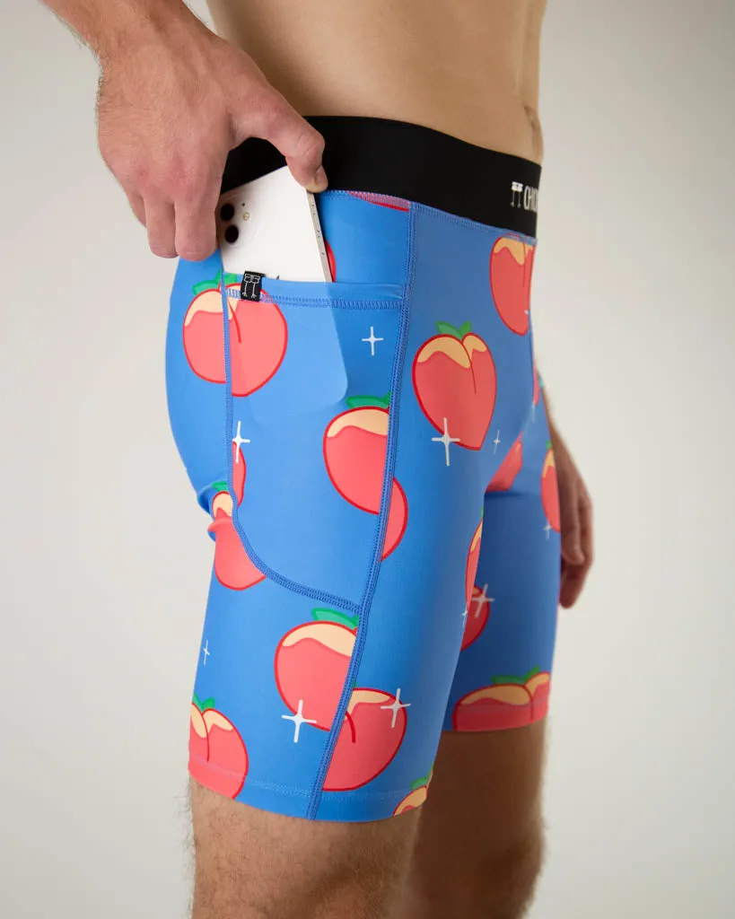 Double Layer Minimalist Style Men's Juicy Peaches 8" Half Tights