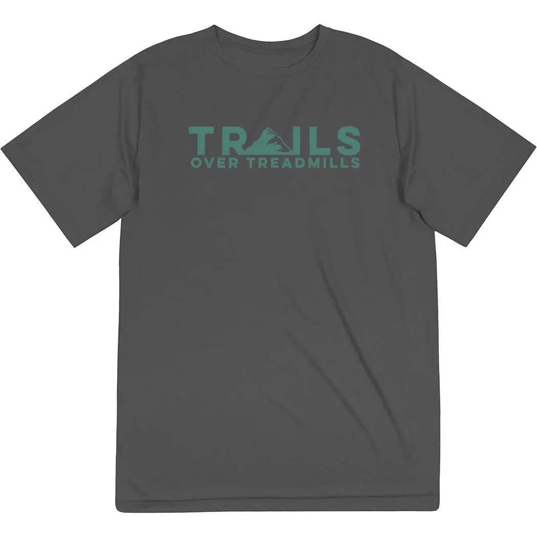 Perfect Fit Wear EthicalProduction Men's Running Short Sleeve Performance Tee - Trails Over Treadmills