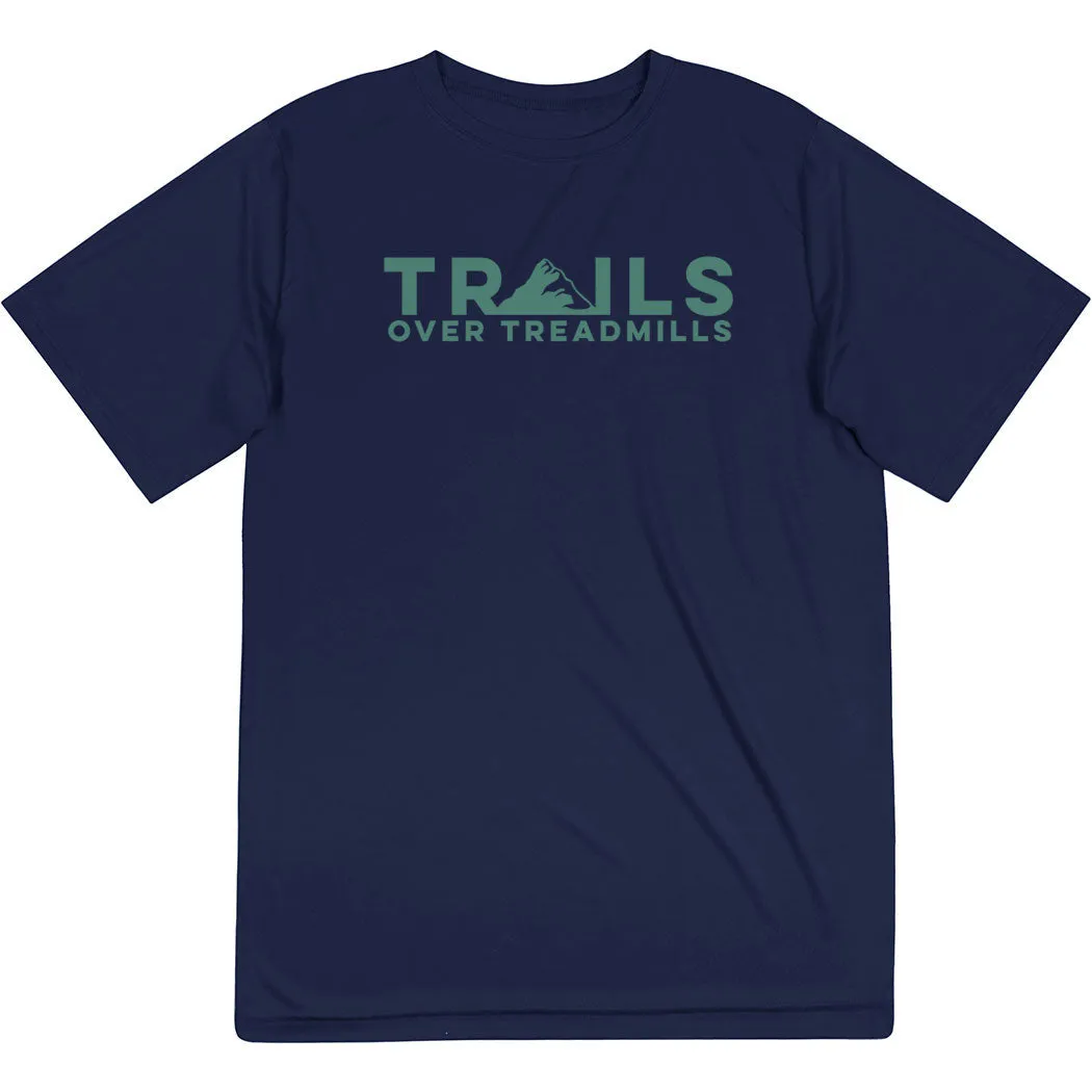 Men's Running Short Sleeve Performance Tee - Trails Over Treadmills UPF Rated Fabric Perfect Layer