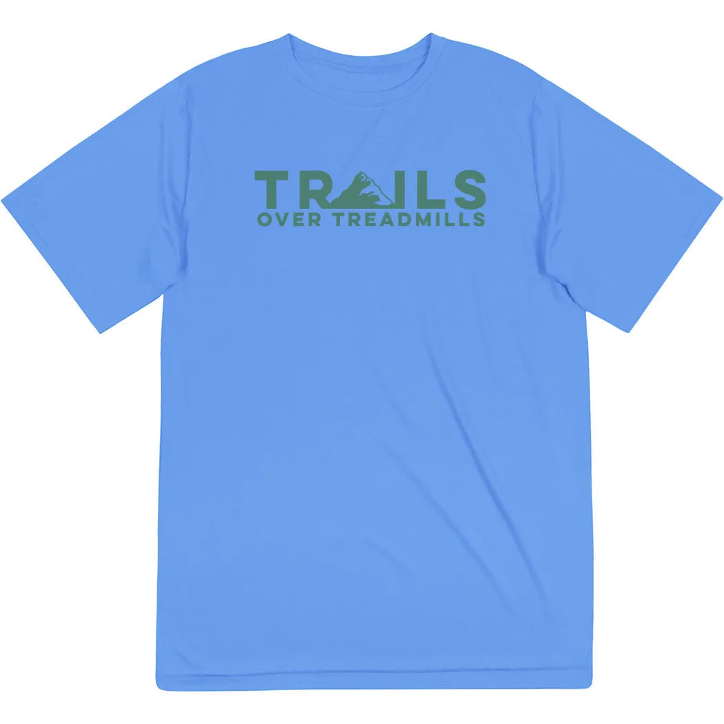 Men's Running Short Sleeve Performance Tee - Trails Over Treadmills All Day Flex Vibrant Prints