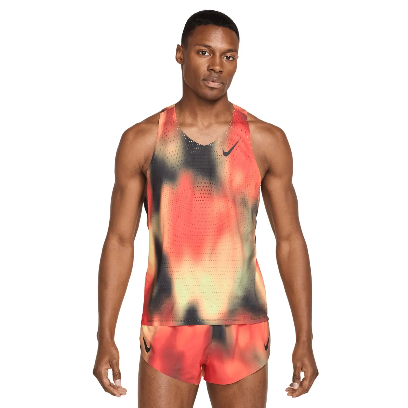 Stretchable Material Layer Cool Men's Dri-FIT AeroSwift ADV Running Vest Light Lemon Twist / Light Crimson / Black