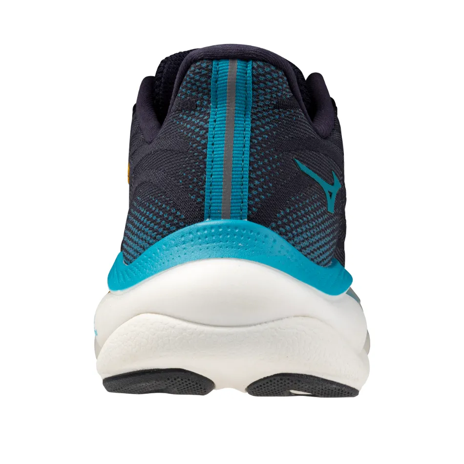 Air Injection Mold Mizuno Men's Wave Sky 9 Running Shoes in Baritone Blue/Citrus/Capri Breeze AW25