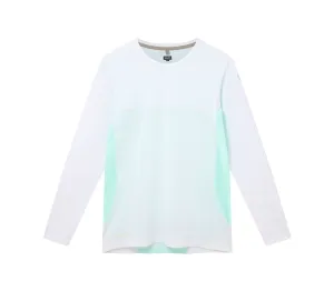 Men's Long Sleeve Hot Weather T | White/Green easy to pair