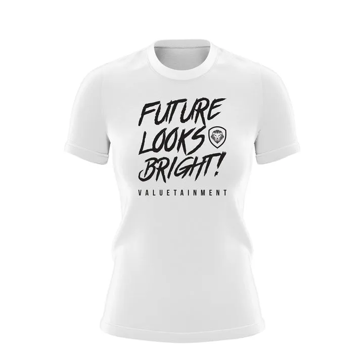 Women's Future Looks Bright Premium White Short Sleeve T-Shirt Lightweight Comfort