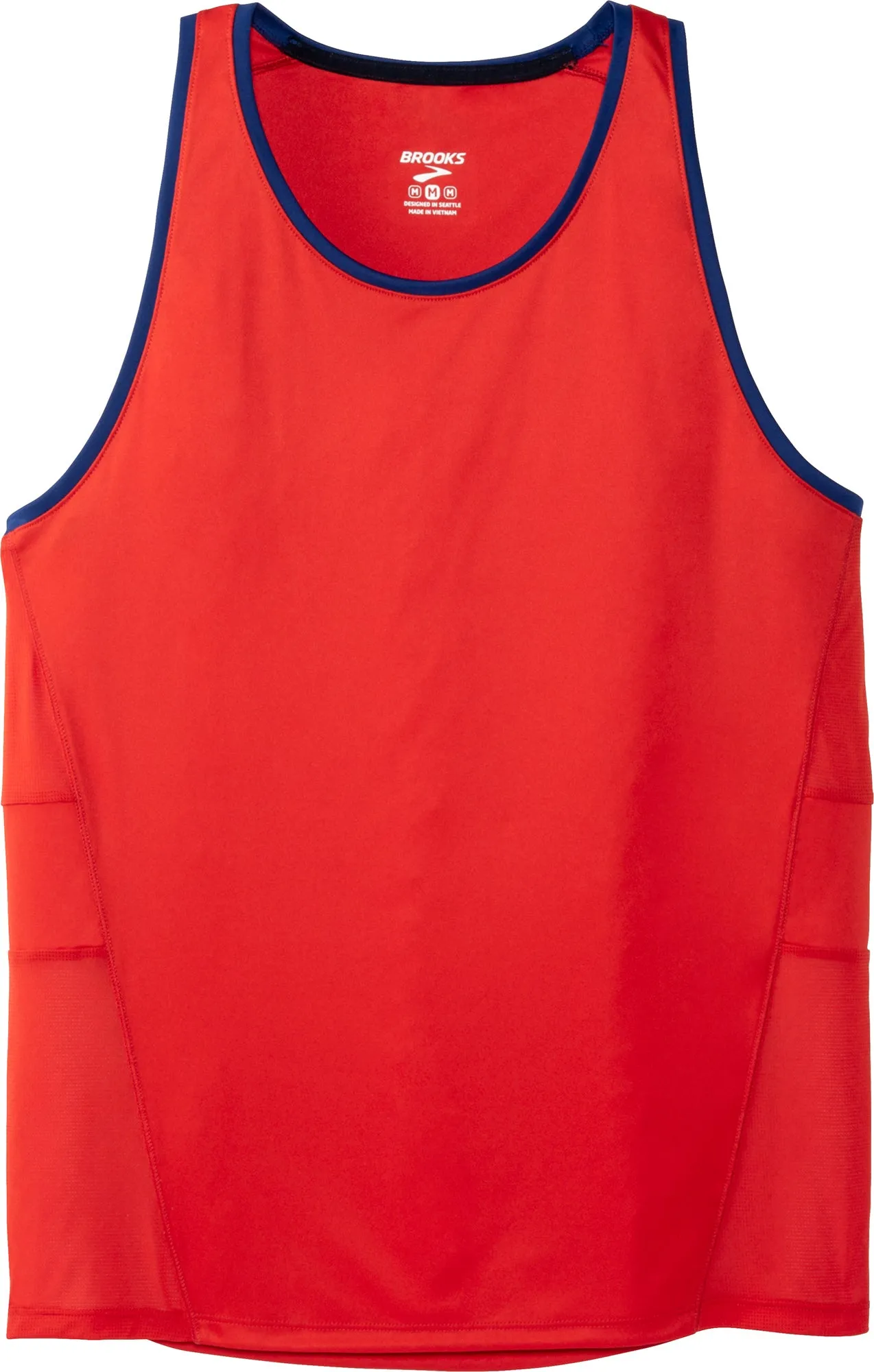 Brooks Stealth Mens Running Vest - Red fuel efficient Double Layered Hem