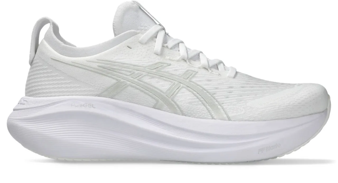Men's Gel-Nimbus 27 (100 - White/Glacier Grey) Adaptive Fit Frame